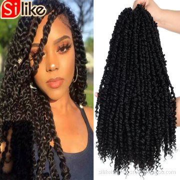 Spring Twist Hair Prelooped Crochet Braids Synthetic Hair Extension Passion Twist Braiding Bomb Twist Crochet Hair12" 18